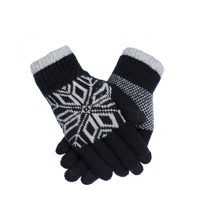 Men Black Acrylic Hand Gloves