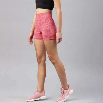 Women Red Rapid Dry Yoga Seamless Shorts