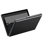 Storite 6 Slots RFID Blocking Metal Credit Card Holder Wallet for Men & Women(Shiny Black,9.5 x 6.5 x 1.3 cm )