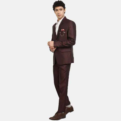 Men Solid Single-Breasted 2-Piece Party Suits