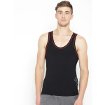 Men Black Solid Innerwear Jog Vest