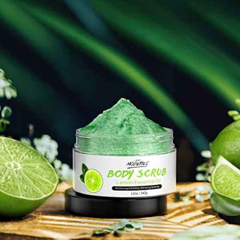 Lemon Body Scrub Natural Organic Dead Sea Salt Anti Aging & Exfoliation Moisturizes and Nourishes Hand Feet & Skin