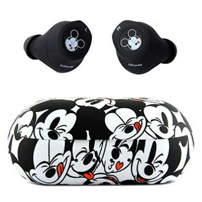 Disney Mickey Mouse Bluetooth Earbuds with Charging Case- Bluetooth Wireless Headset with Built-in Mic and 30 Hours of Playtime- Disneyland Essentials