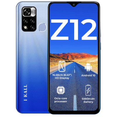 IKALL Z12 4G Smartphone with 4GB RAM, 64 Internal Memory (6.53 Inch HD+ Display) (SkyBlue)