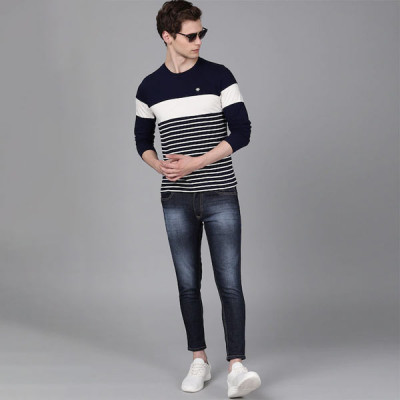Men Blue Crop Tapered Fit Mid-Rise Clean Look Stretchable Jeans