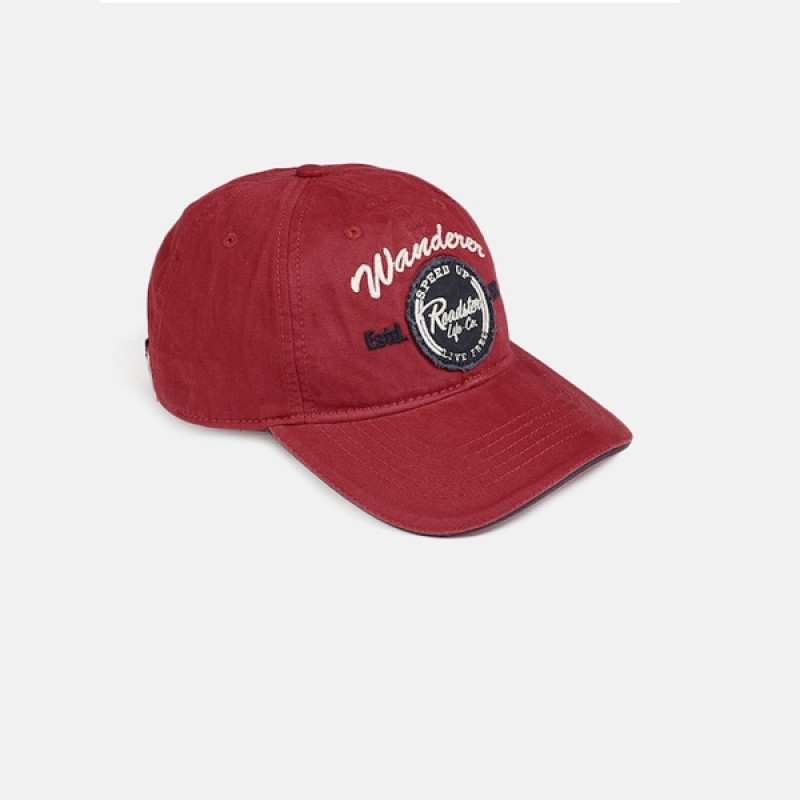 Unisex Maroon Embroidered Baseball Cap