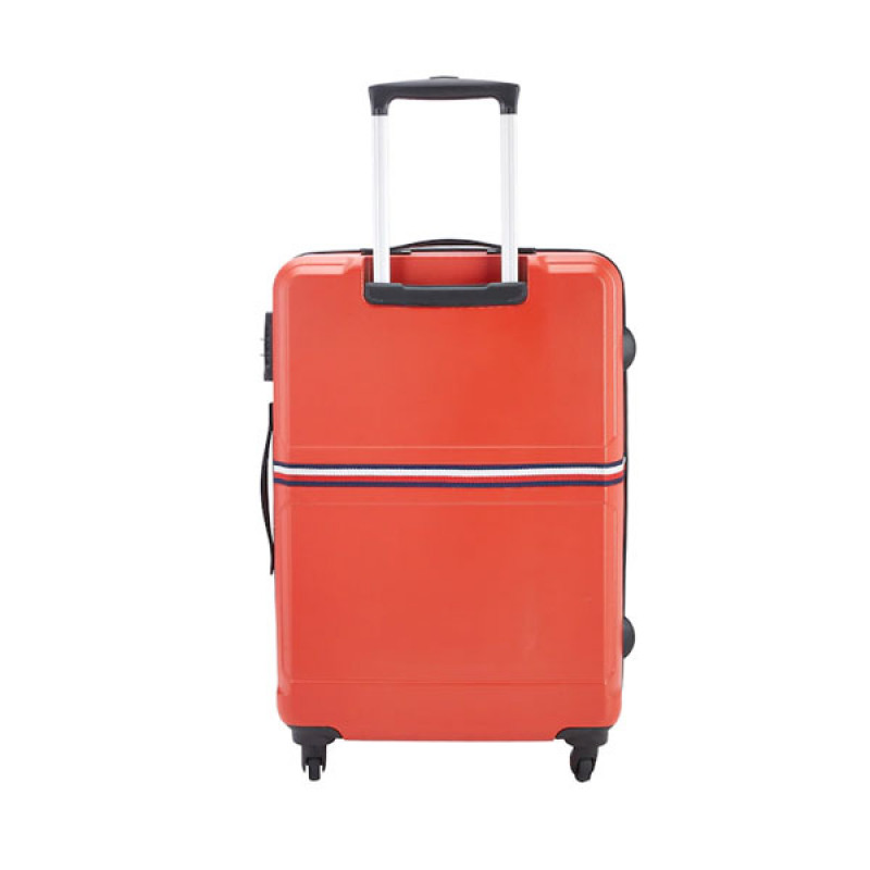 Red Solid 360 Degree Rotation 4 Wheels Medium Hard Trolley Suitcase