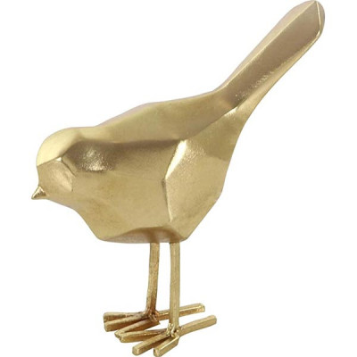 CosmoLiving by Cosmopolitan Polystone Bird Sculpture, Set of 2 7", 8"H, Gold