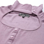 Lavender Ribbed Top with Puff Sleeves