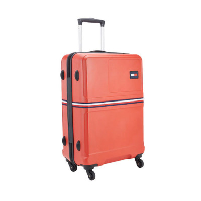 Red Solid 360 Degree Rotation 4 Wheels Medium Hard Trolley Suitcase