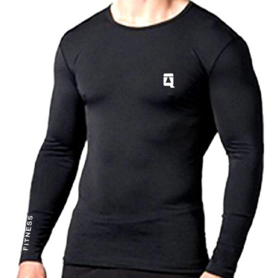 Quada Compression Swimming t Shirt Full Sleevs for Men (Black, Medium)